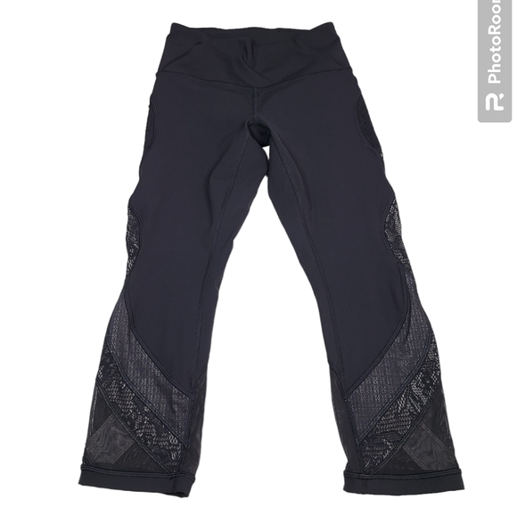 Lululemon Wunder Under Crop 21" *Lace Black - Picture 2 of 16